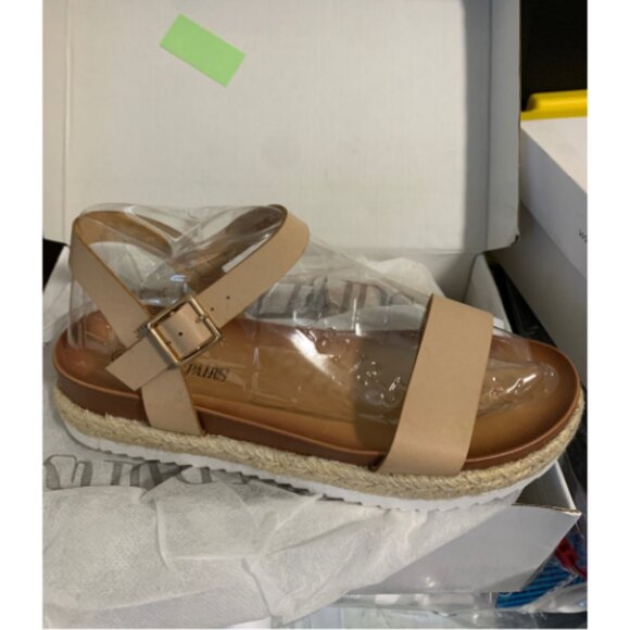 DREAM PAIRS Women’s Open Toe Ankle Strap Espadrille Platform Buckle up Sandal - Picture 5 of 5